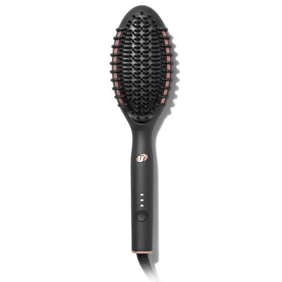 T3 Black and Pink Hair Straightening Brush - Picture 1 of 13